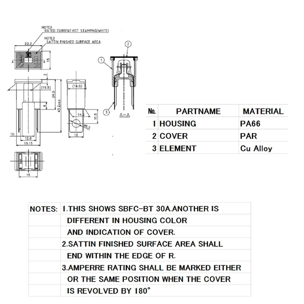 PT9083166 (SBFC-BT) Предохранитель с задержкой срабатывания 60А 5 шт. PT908
