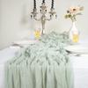 10pcs 36x118inch Sage Green Cheesecloth Table Runner Boho Gauze Wedding Dining Table Decor Reception Bridal Shower Tablecloth