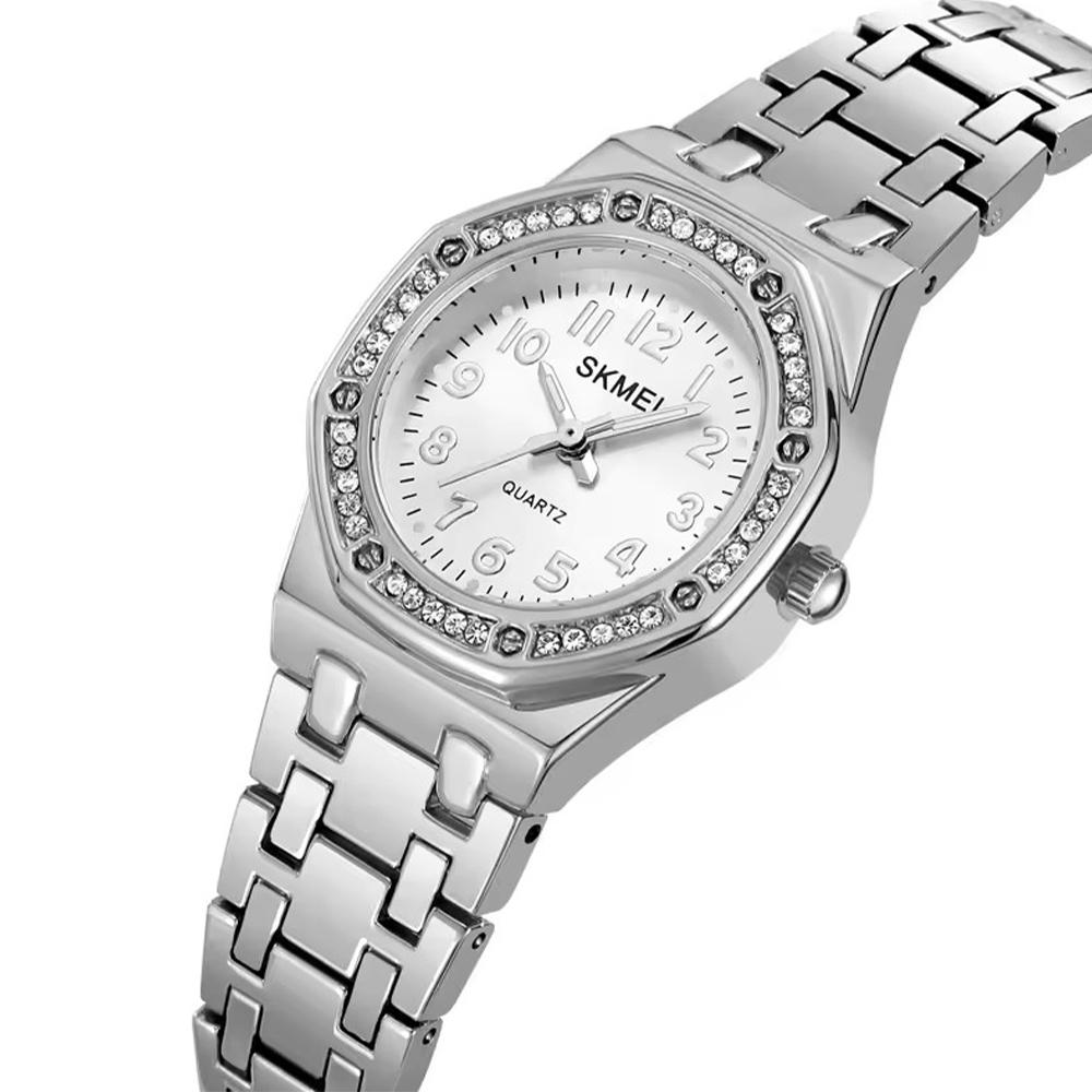 Элегантные женские часы с бриллиантами, водонепроницаемые, светящиеся, часы из нержавеющей стали, роскошные аналоговые кварцевые женские часы