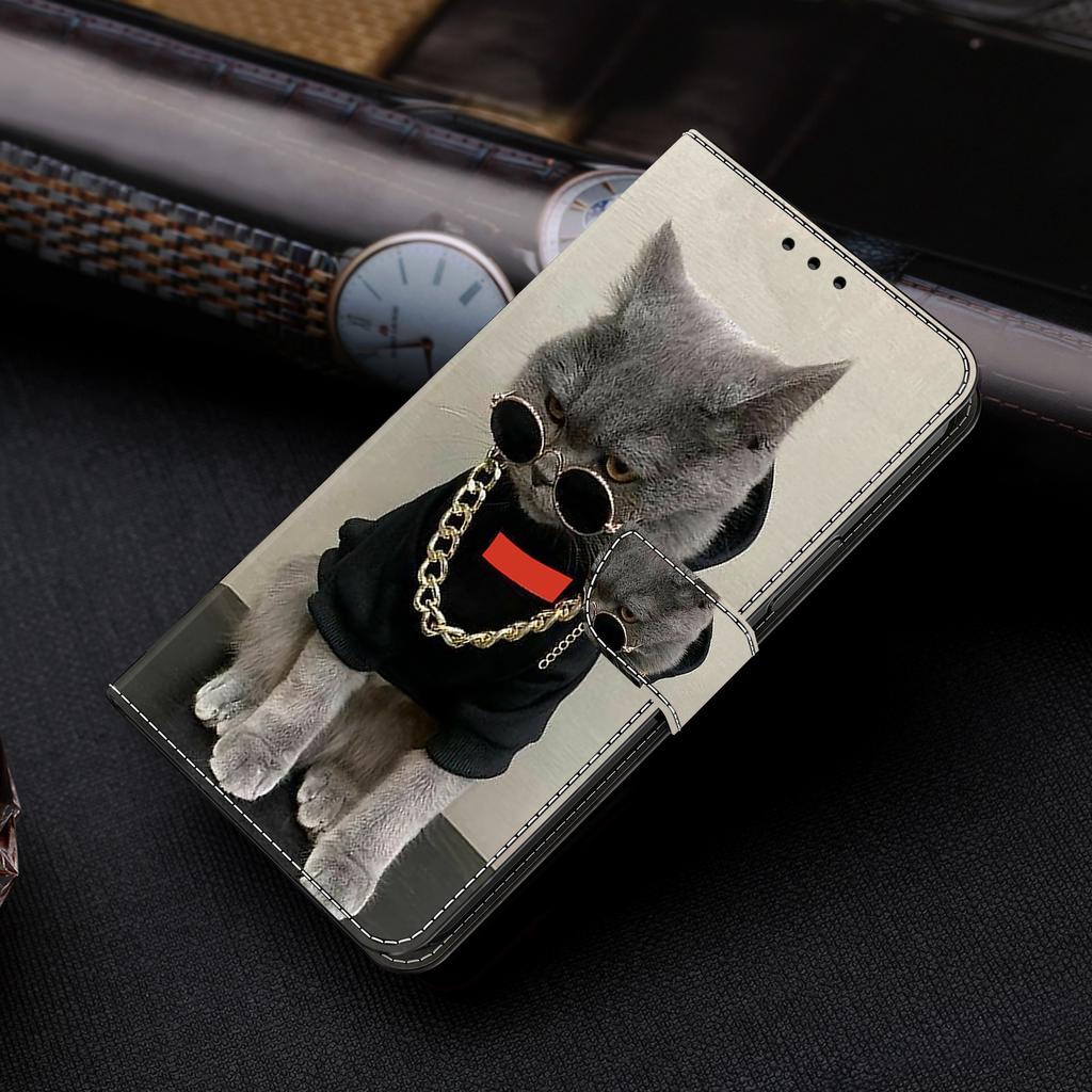 Trendy Cat Pattern Shockproof Card Slots PU Leather Wallet Phone Case for iPhone,Samsung,Huawei,Xiaomi,Moto,Oppo,Google,Nokia,LG,Oppo...