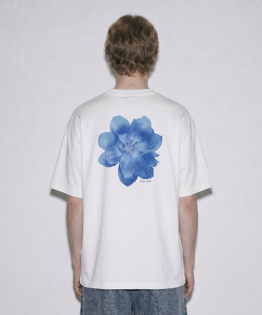 ZENSAI Digital Flower Print White