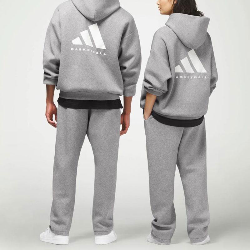 Adidas Брюки Originals Basketball Chapter 02 с логотипом, винтажные свободные брюки унисекс прямого кроя темно-овсяного цвета IP1690