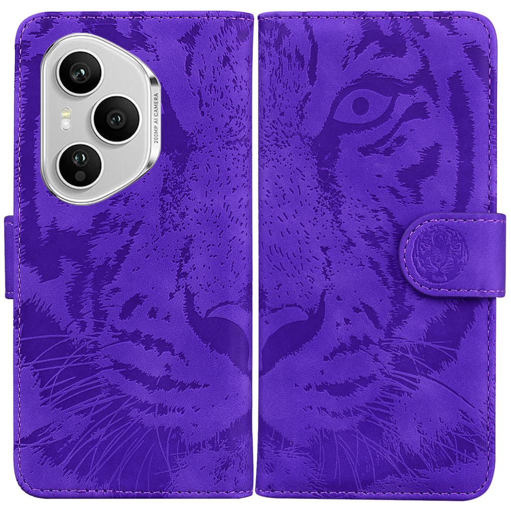 For Honor 400 Pro 5G (Global) Case Tiger Imprint Leather Wallet Phone Cover