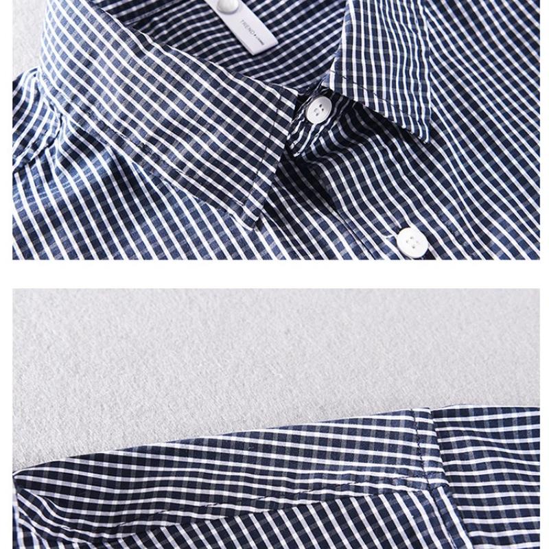 Harajuku Style Plaid Shirt Man Short Sleeve Summer Tops Lapel Collar Double Pockets Button-Down Shirts Daily Men Clothing