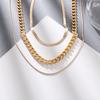 Women 2021 New Popular Multi-layer Golden Metal Necklace Punk Large Chain Personalized Jewelry