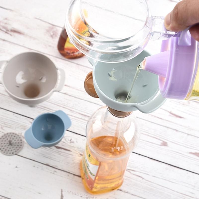 4 In 1 Funnel Multiuse Small Kitchen Funnel with Removable Strainer Plastic Funnel for Filling Water Bottle Liquid