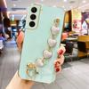 S 21 22 24 25 Браслет Сердце Любви Чехол с Покрытием Для Samsung Galaxy S21 S25 S20 S22 S23 S24 Fe Plus Ultra Чехол-Цепочка Note 20 10