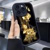 Черный чехол для телефона Gold Label Floral Steps для iPhone 14/15/16/17 Pro Max
