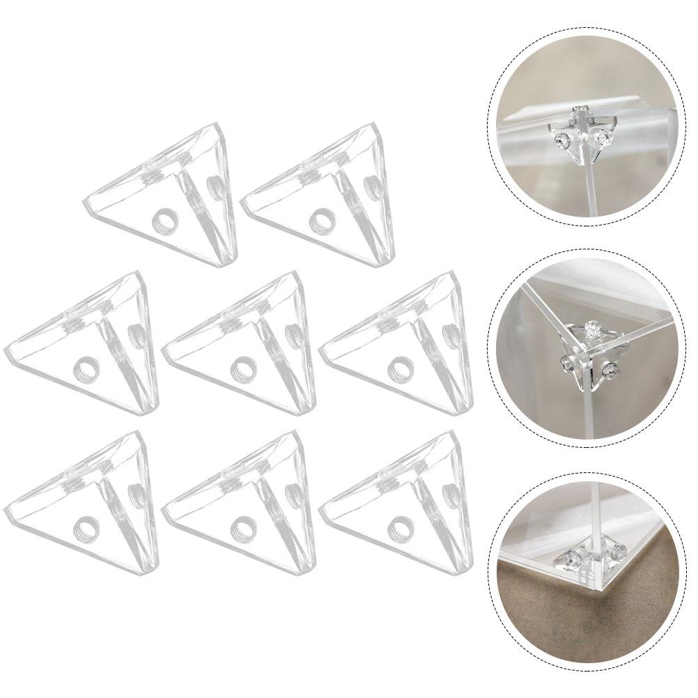 8pcs Acrylic Display Case Connectors Triangle Connectors Acrylic Display Case Corner Connector Brackets For Repairing Furniture