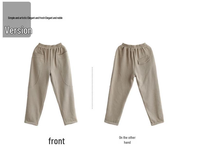 Женские ретро-шаровары с подкладкой из японского бархата и карманами на осень/зиму 2025 года