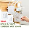 Double-Sided Self Adhesive Wall Hooks Strong Sticky Transparent Traceless Kitchen Bedroom Wall Hook Storage Holders
