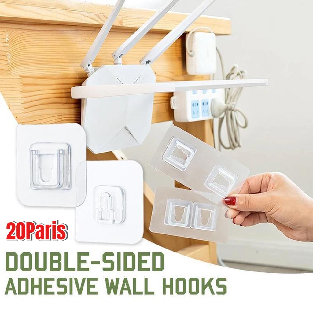 Двусторонние самоклеящиеся настенные крючки, прочные, липкие, прозрачные, не оставляющие следов, настенные крючки для кухни, спальни, держатели для хранения