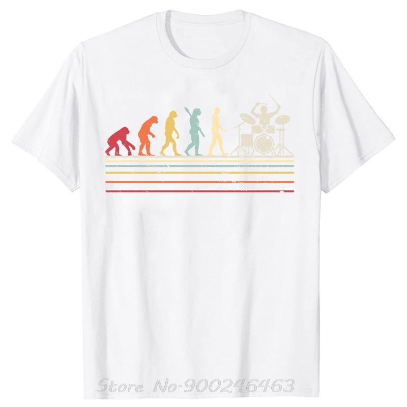 Drummer Vintage Evolution Of Unisex Drumsticks Drumset Drum Set Tshirt Tees Cotton I Destroy Silence Drumming Tshirts Unisex Clothes
