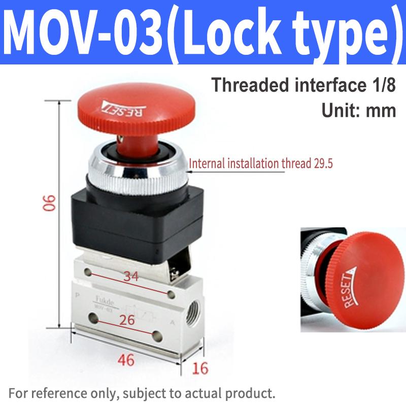 Pneumatic Mechanical Valve MOV-01 MOV-02 MOV-03 MOV-03A Push Button Manual Air Switch Button Roller Type Mechanical Pneumatic