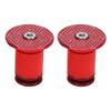 1 Pair of Handlebar Grip End Caps Aluminum Alloy Universal Bar Plugs for Mountain Road Cycling Red