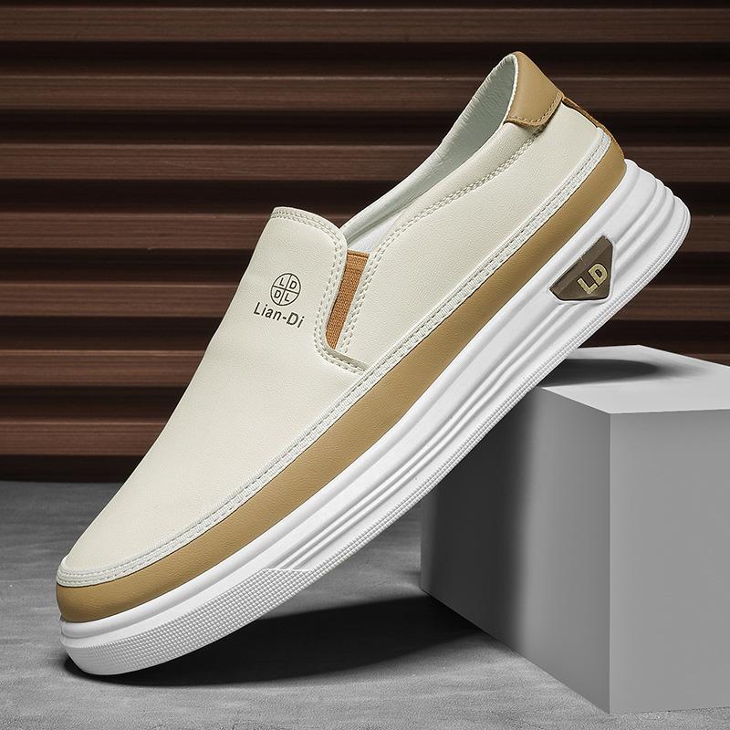 2025 осень новые мужские туфли большого размера Doudou дышащие повседневные лоферы модные кожаные туфли трендовые мужские туфли