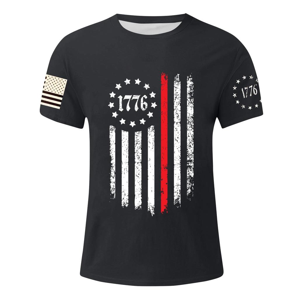 Men's Independence Day Printed T-Shirt Men's Loose Casual Short Sleeve Top