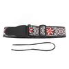 Guitar Strap Leather Embroidered Thickened Wear Resistant Adjustable Length Belt Red