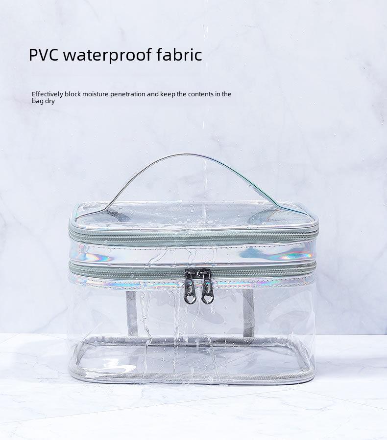 Большая вместительная водонепроницаемая двухслойная косметичка с разделением для сухого/влажного хранения для путешествий