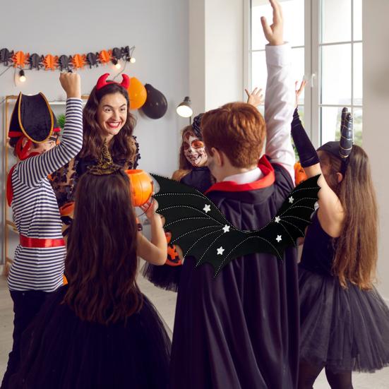 Готические крылья летучей мыши Унисекс на ремешках Крылья ведьмы для нарядной вечеринки на Хэллоуин Крылья летучей мыши дьявола для аксессуаров для костюма для косплея