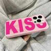 Стильный английский чехол-слово Kiss Funda для iPhone17 Pro Max 16 15 14 13 12 11 Pro Max 16 Plus 17Air Текстура Мягкая задняя крышка