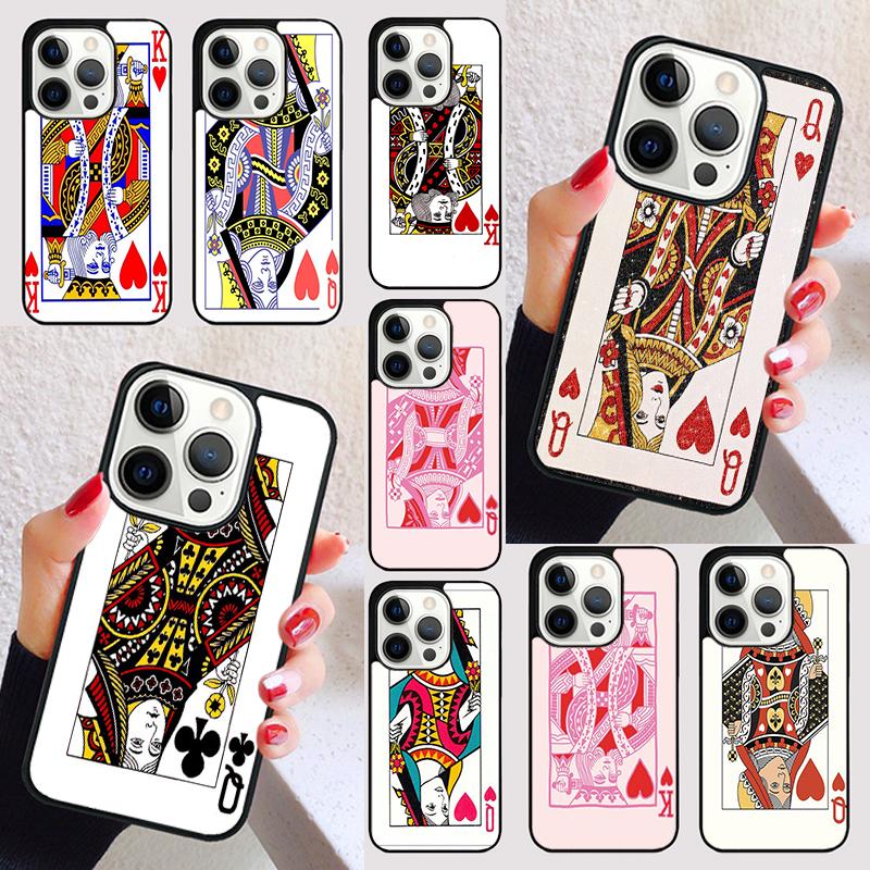 Чехол для телефона с игральными картами Король и Королева для iPhone 16 15 SE2020 6 7 8 Plus для Apple 13 11 12 14 Mini Pro Max Чехол-ракушка
