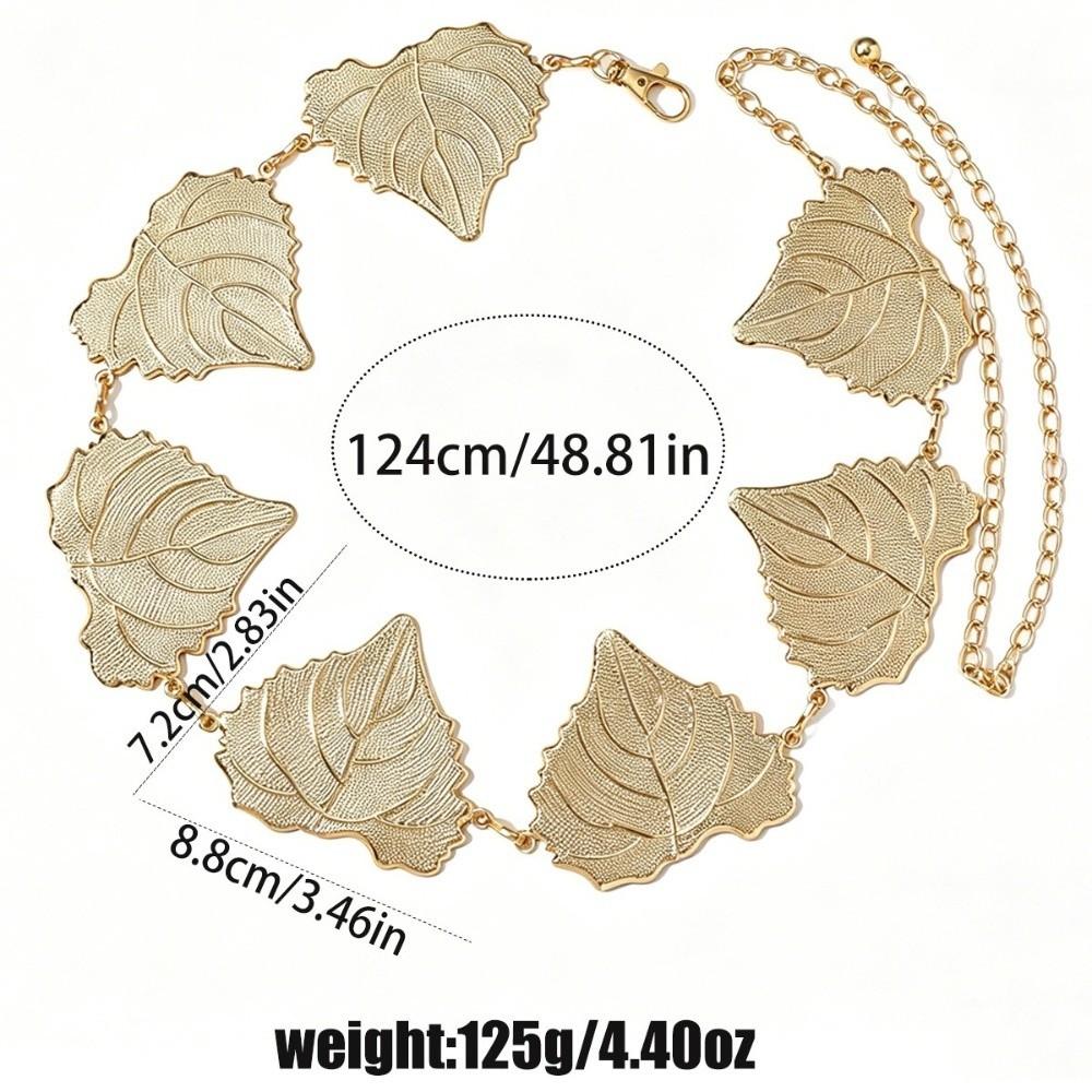 Vintage Metal Belly Chain Adjustable Hip Chain Fashion Leaves Waist Chains Birthday Gift