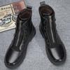 Итальянские Новые Зимние Горячие Продажи Высокие Ботинки Модные Мужские Ботинки из Натуральной Кожи Красивые Рабочие Ботинки для Платья Мужские Хлопковые Ботинки