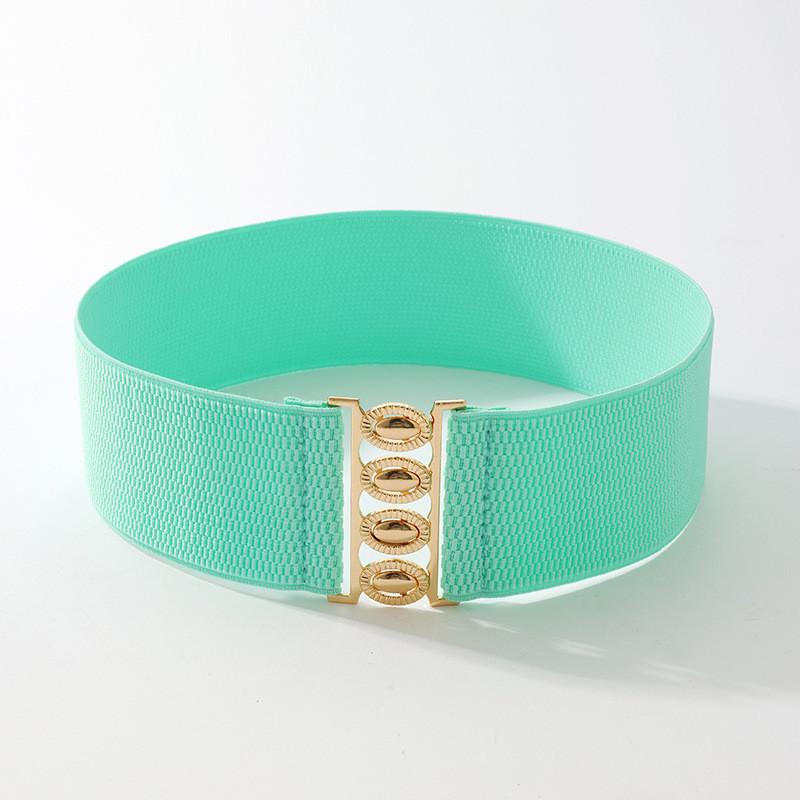 Женский вязаный пояс с широкой талией и металлической застежкой для стильной повседневной носки