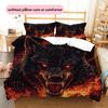 Flame Wolf  Pattern Bedding Quilt Set Quilt Cover Pillowcase Home Decoration  Gift (1 * duvet cover + 2 * pillowcase, without core)