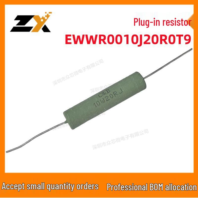 Оригинальный втычной проволочный резистор EWWR0010J20R0T9, D9xL36,5 мм