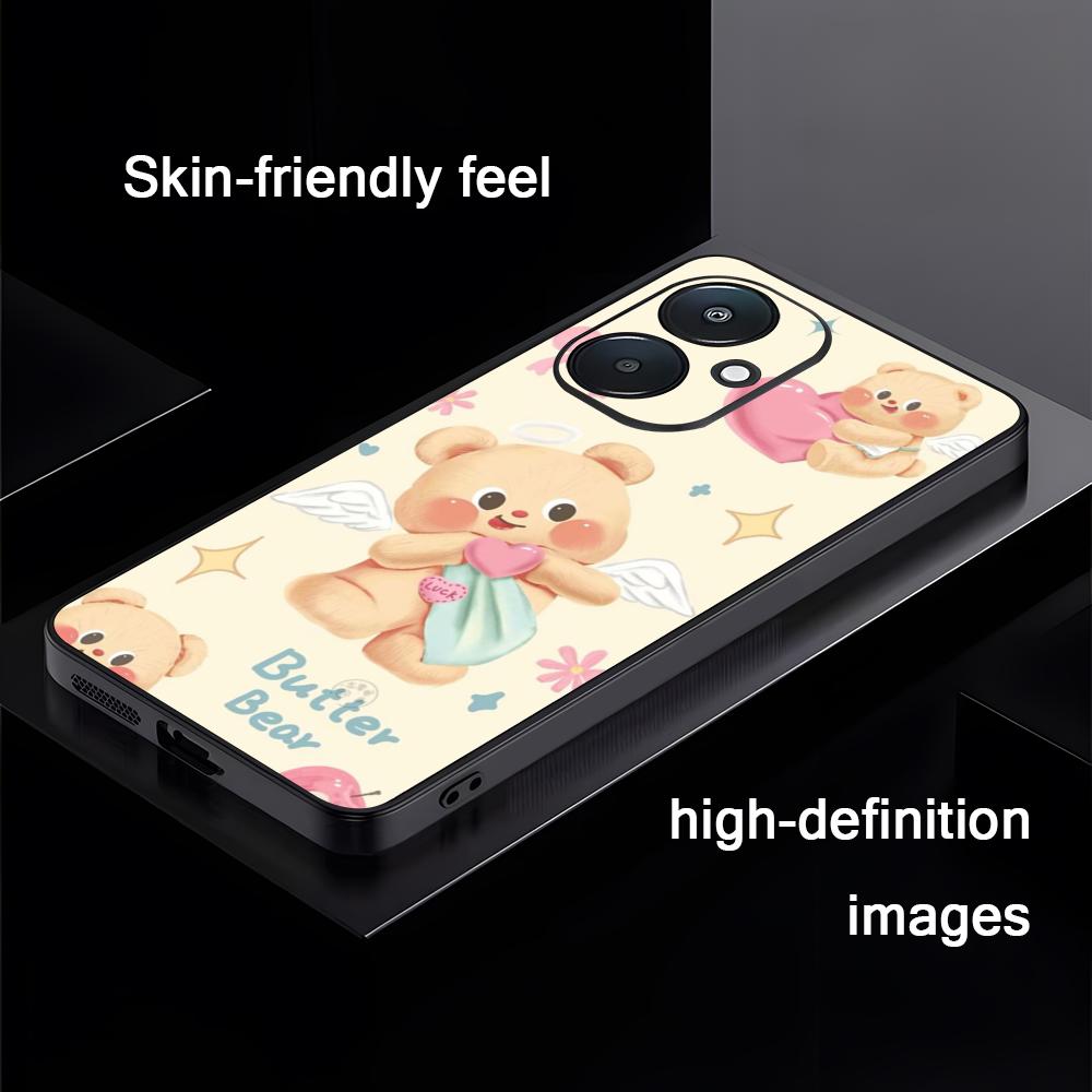Бренд B-Butter Bear Мультяшный чехол для телефона для Xiaomi Redmi 14C 13C 12C Note14 13 12 11 10 Pro Plus S Мягкий черный чехол для телефона