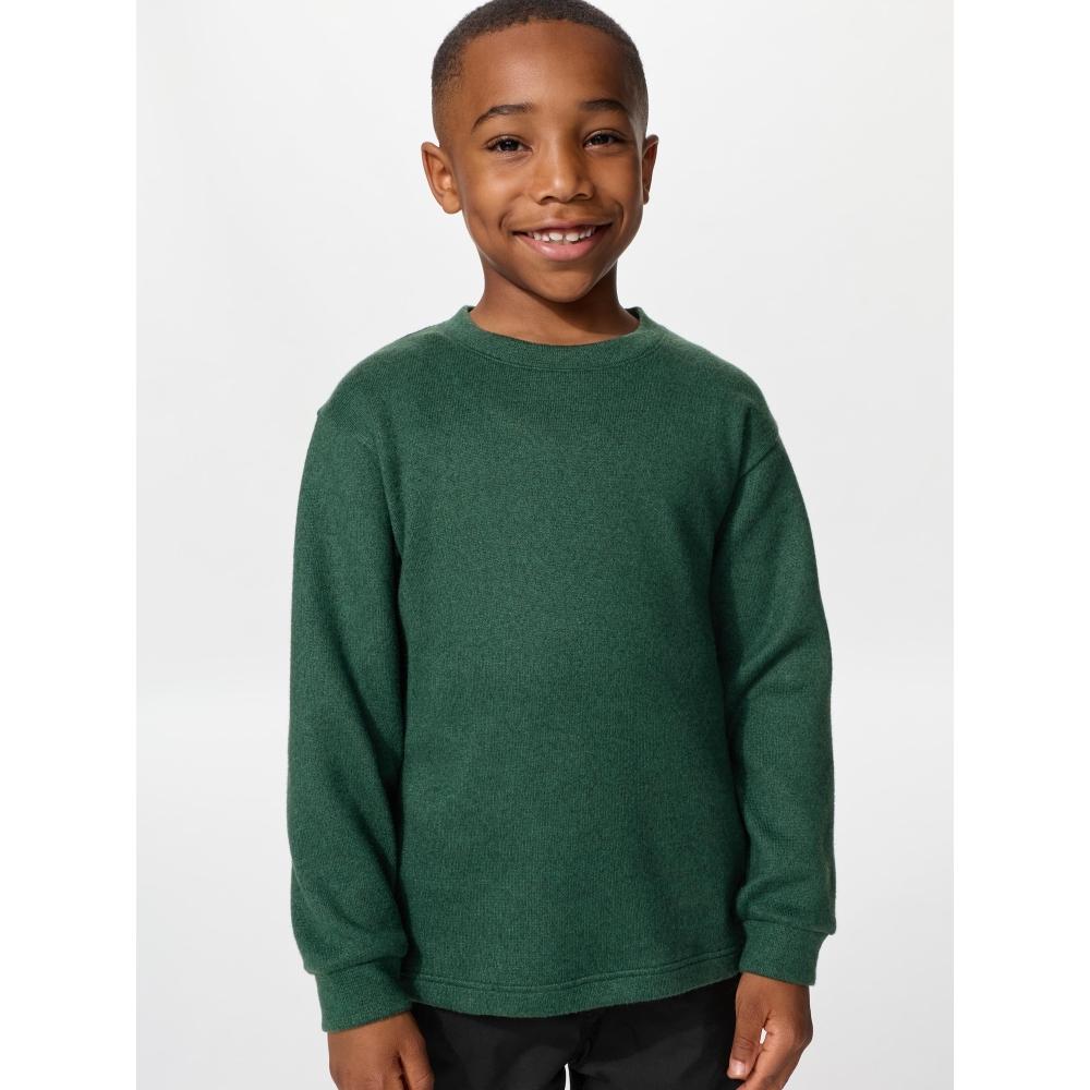 Uniqlo Япония Мягкий Вязаный Флисовый Футболка с Круглым Вырезом