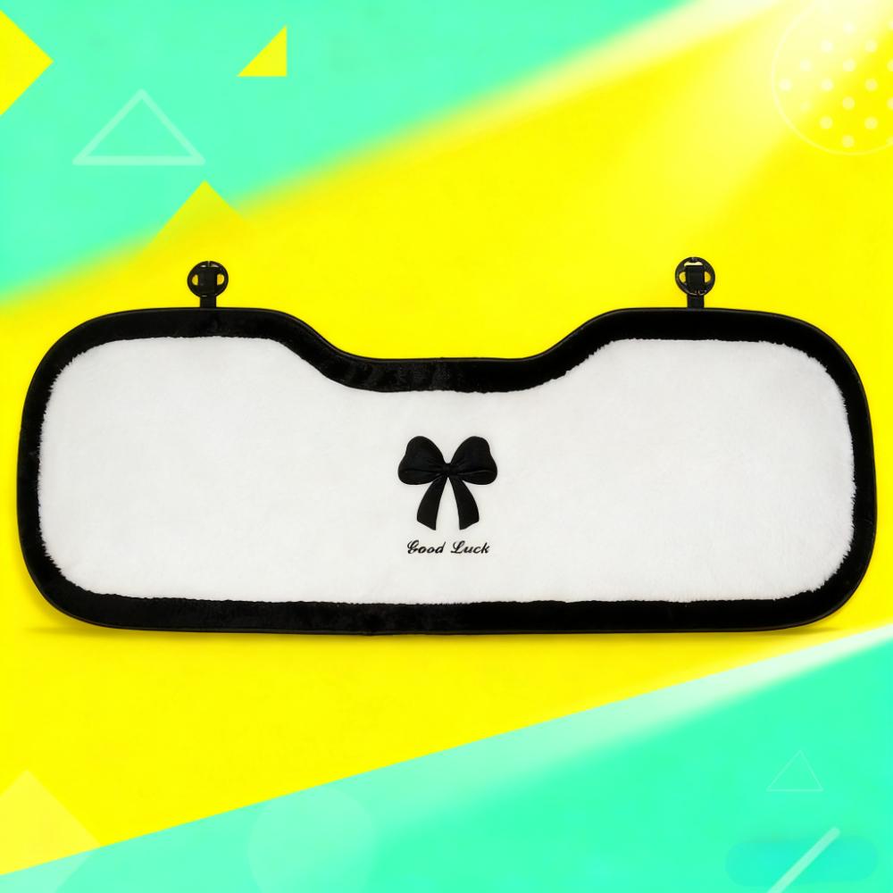 Plush car seat cushion for winter warmth and heating, car seat cushion for light luxury bow tie car seat cover