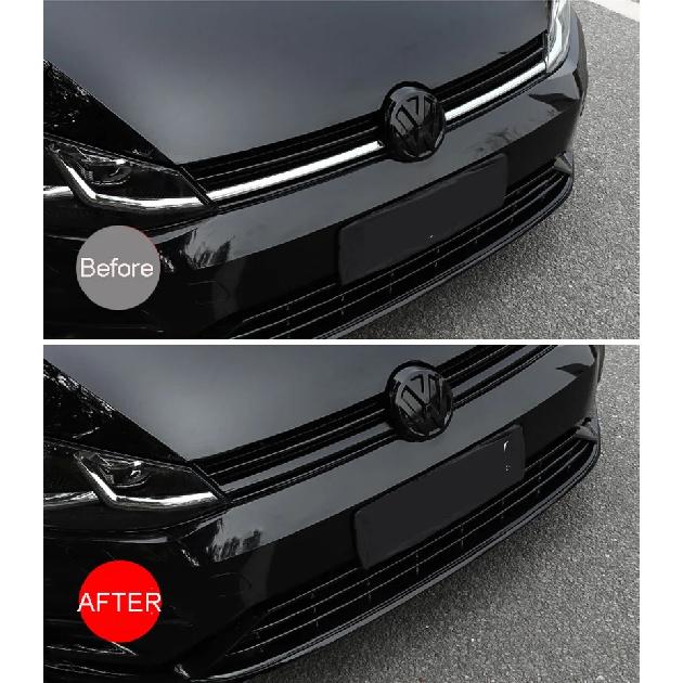 Sport Full Glossy Black Front Center Grille Insert Grill Mesh Cover Molding Trim Garnish for VW Golf MK7.5 Golf R 2018+