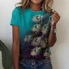 Модная женская футболка с тематической модной цветочной графикой и 3D-принтом с коротким рукавом, летняя одежда большого размера из полиэфирного волокна