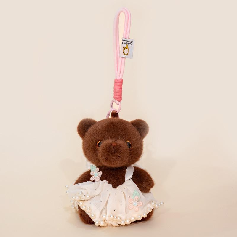 Bear Wear Dress Plush Keychain Stuffed Doll Pendant Backpack Gift Decoration