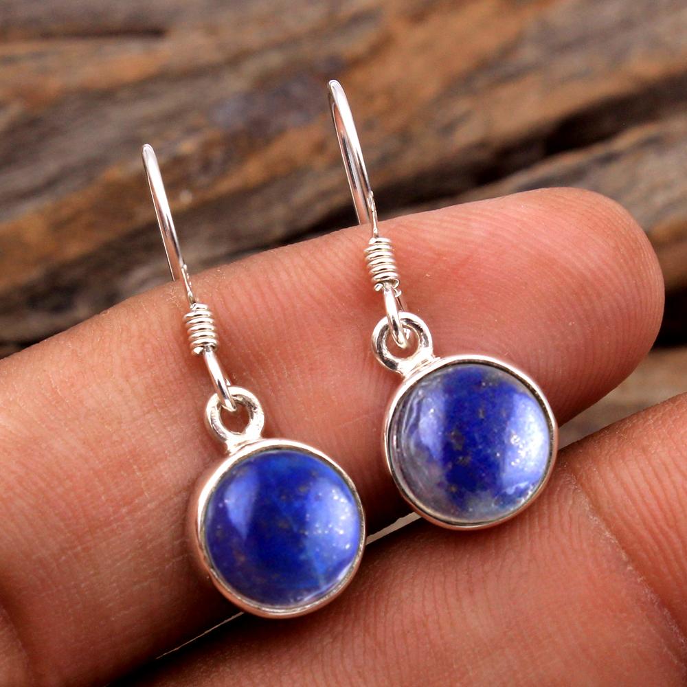 Black Onyx Green Onyx Garnet Moonstone Lapis Lazuli Carnelian Larimar Silver Earring Handmade Jewelry