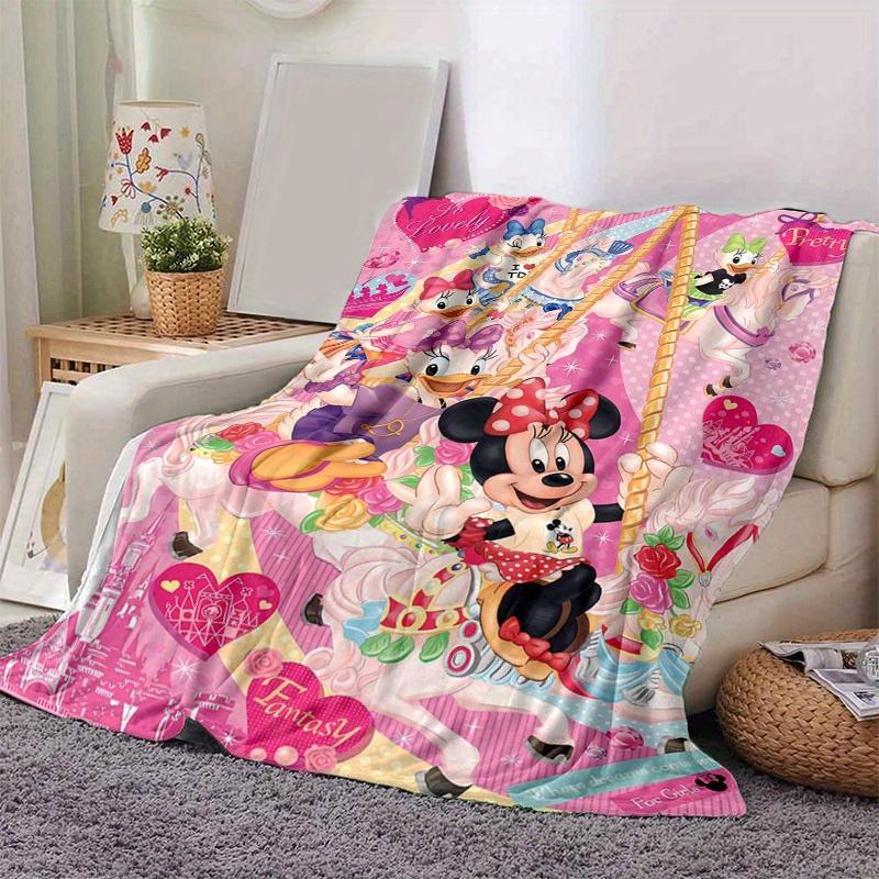 1pc, Minnie and Friends (2) Home Decor Blanket: A Cozy Flannel Throw for Bedroom, Living Room, Travel, Camping, Car, Beach, Office Naps, Perfect Gift