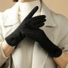 Windproof Suede Gloves Fleece Cycling Mittens Fashion Winter Women's Gloves  Female