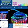 5V USB Bluetooth RGB светодиодная лента: Плавные цвета, Синхронизация с музыкой, Бегущая лошадь, Дышащая атмосфера.