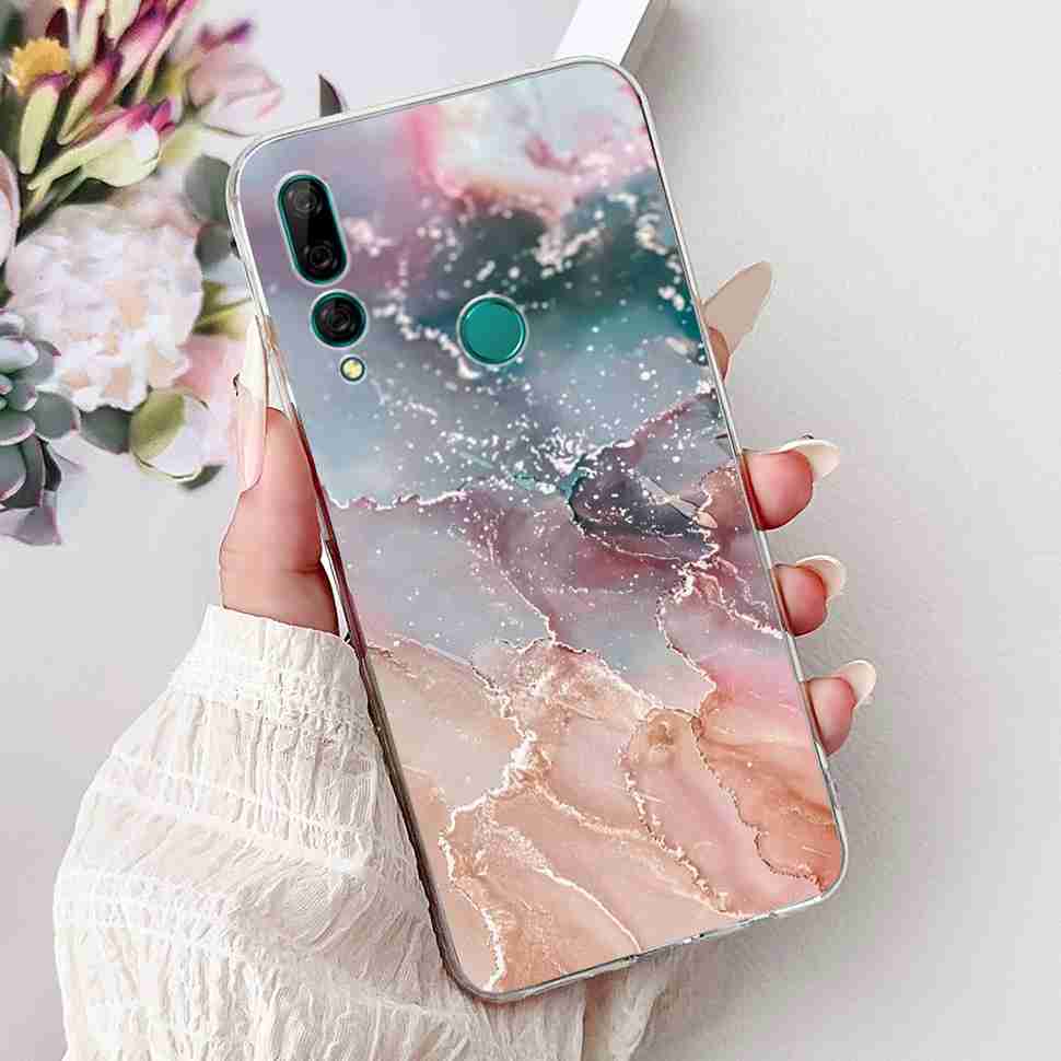 For Huawei Y9 Prime 2019 6.59" Case Soft Silicone Fashion Flowers TPU Cover For Huawei y9 Prime 2019 STK-L21 Bumper Shell Coque