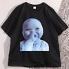Футболка с принтом Ai Baby Holding Laugh Meme, вирусный тренд, унисекс, женская мода, повседневная хлопковая футболка, смешные графические футболки, круглый вырез, свободные футболки