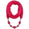 Gorgeous Beads Pendant Ring Scarf Women's Shawl Scarf Jewelry Necklace Ethnic Style Chiffon Scarf