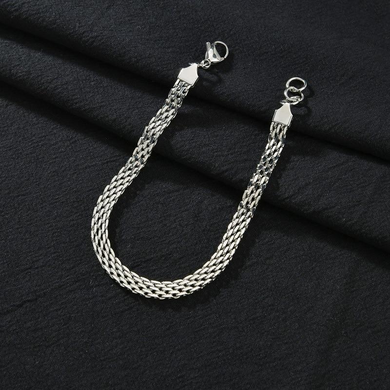 Simply Fashion Single For Man HipHop Bracelet Bangle Stainless Steel Chunky Twisted Rope Chain Jewelry