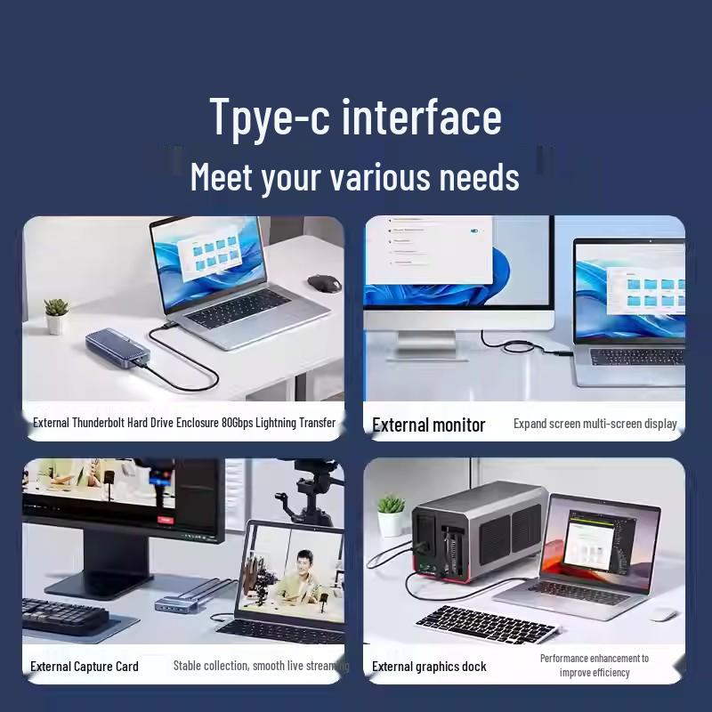 Кабель данных Thunderbolt 4: Два Type-C, Быстрая зарядка 240 Вт, Скорость 40 Гбит/с, Вывод изображения 8K.