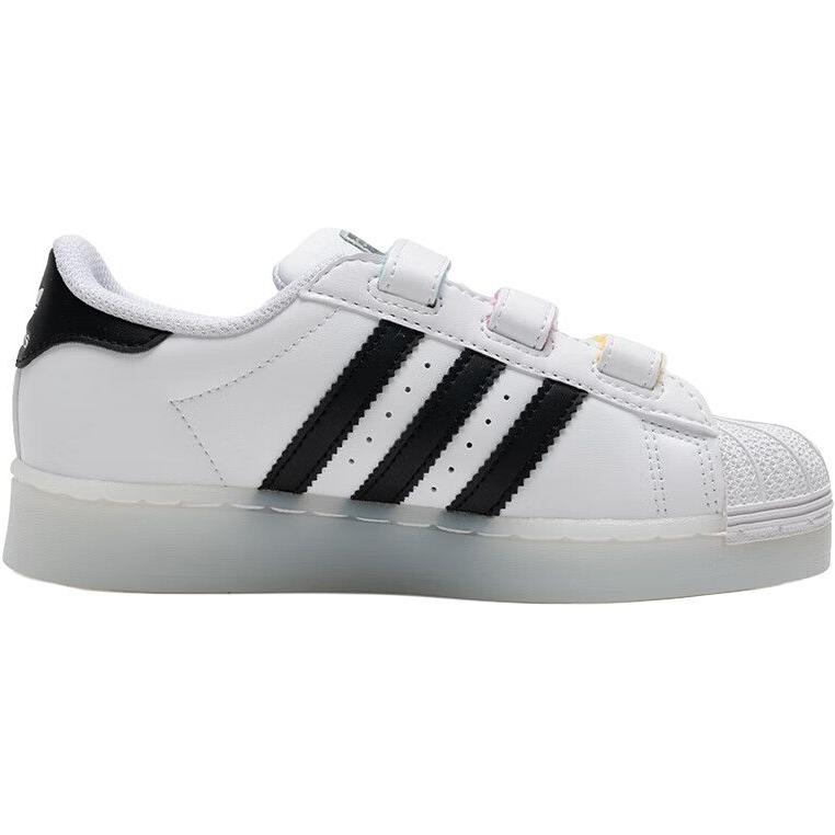 adidas Оригиналы SUPERSTAR Синтетическая кожа Устойчивая к истиранию Низкие Скейтбордические кроссовки Белый Детские JI0506