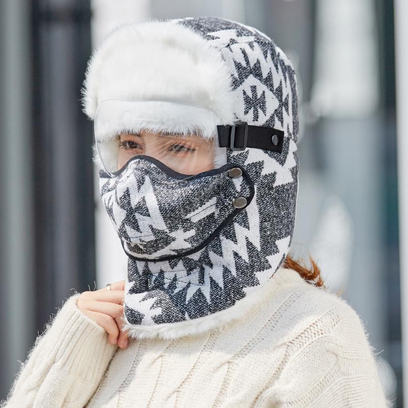 Lei Feng hat women's winter velvet thickened warm and cold hat men's cycling electric vehicle windproof ear protection Northeast cotton hat tide