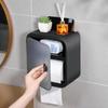 Перфорированная настенная полка для хранения в ванной комнате, ящик для туалетной бумаги в рулонах, коробка для салфеток, держатель для бумажных полотенец, держатель для туалетной бумаги