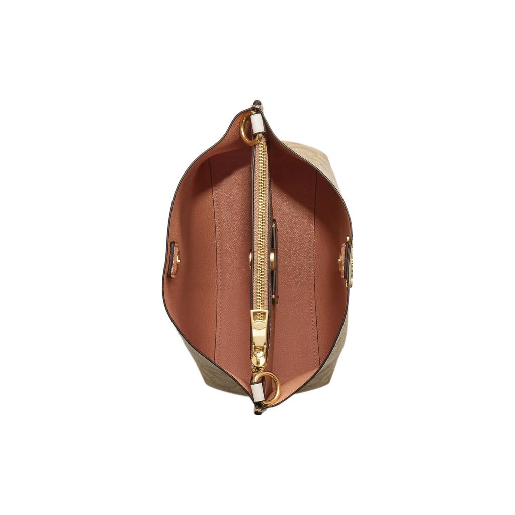 New COACH Mollie Artificial Leather Bucket Bag, Handbag, Shoulder Bag, Crossbody Bag Regular Women's Khaki CA582-IMDQC